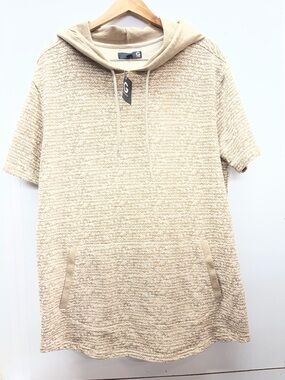 Guess Beige Short-Sleeve Hooded Sweatshirt